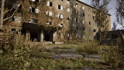 Old Abandoned Building With Plants Growing