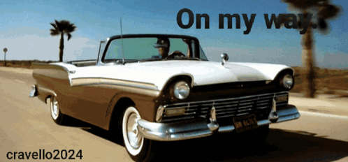 Old Car With On My Way GIF
