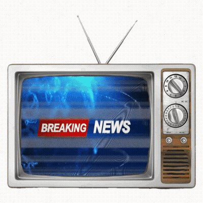 Old-Fashioned Television Breaking News Screen GIF