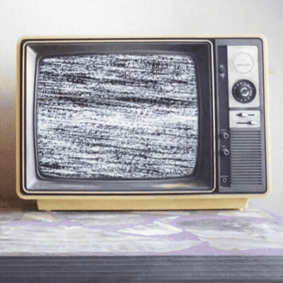 Old Fashioned TV With Static Screen And Number 19 GIF