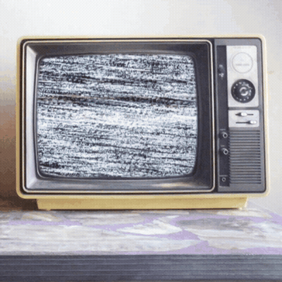 Old Fashioned TV With Static Screen And Number 19 GIF