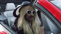 Old Gay Diva Closing Window Car GIF