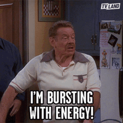 Old Guy Bursting Energy GIF