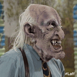 Old Guy Scary Face Mask GIF