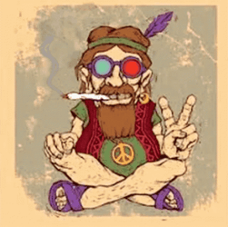 Old Hippie Chilling  GIF