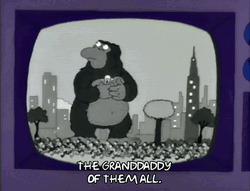 Old King Kong Cartoon Eating Tree GIF