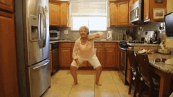 Old Lady Awkward Kitchen Dancing GIF
