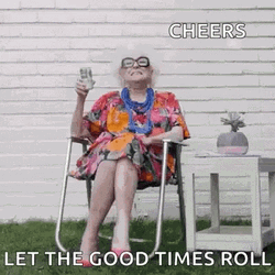Old Lady Cheers GIF
