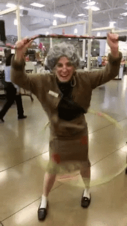 Old Lady Hula Hoop Dancing GIF