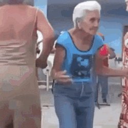 Old Lady Pumped Up Dancing GIF