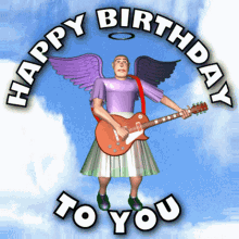 Old Man Birthday Angel Serenade GIF