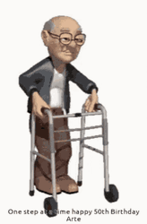 Old Man Birthday Walking Walker GIF