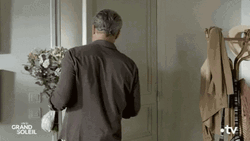 Old Man Giving Flowers GIF