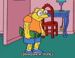 Old Man Hans Moleman Cowabunga Dudes GIF