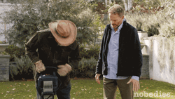 Old Man Holding A Jackhammer GIF