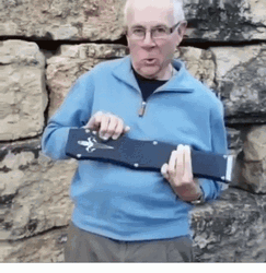 Old Man Holding Big Butterfly Knife GIF