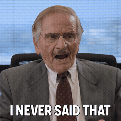 Old Man In Suit Saying I Never Said That GIF