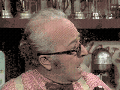 Old Man In Suspenders And Glasses Screaming GIF