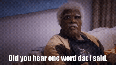 Old Man On Couch Saying Did You Hear One Word I Said GIF
