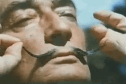 Old Man Pulling His Permed Mustache GIF