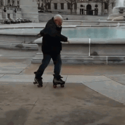 Old Man Roller Skating Tricks GIF