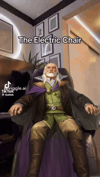 Old Man Sitting In Electric Chair GIF