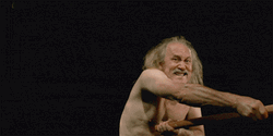 Old Man Waves The Torch Like A Fire Tornado GIF
