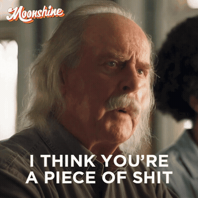 Old Man With Mustache Says I Think You're A Piece Of Shit GIF