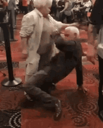 Old Men Fighting In The Dance Floor GIF