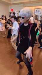 Old Silver Hair Lady Dancing Gracefully GIF