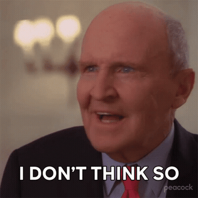 Older Bald Man In Suit Says I Don't Think So GIF