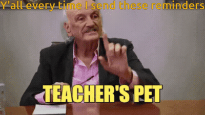 Older Man At Table Saying Teacher's Pet GIF