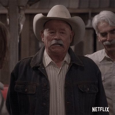 Older Man Cowboy Hat Denim Jacket On Netflix GIF