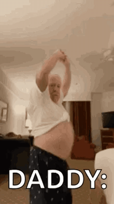 Older Man Dancing With Arms Up GIF
