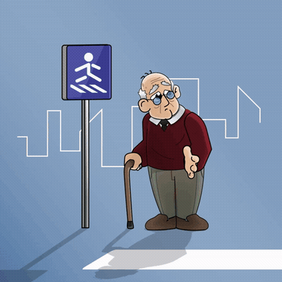 Older Man Driving Car Giving Thumbs Up GIF