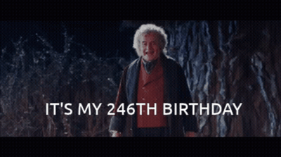 Older Man In Front Of Rock Wall Saying It's My 246Th Birthday GIF