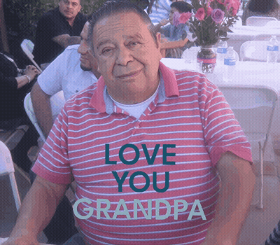 Older Man In Pink Love You Grandpa Shirt GIF