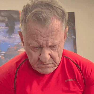 Older Man In Red Columbia Shirt GIF
