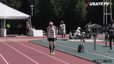 Older Man Running On Track With Usatf.tv GIF