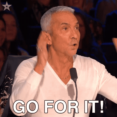Older Man Speaking Into Microphone Saying Go For It GIF