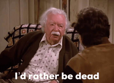 Older Man Talking To Another Man Saying I'd Rather Be Dead GIF
