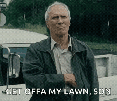 Older Man Truck Get Offa My Lawn Son GIF