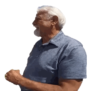 Older Man With Beard In Blue Shirt Sticker