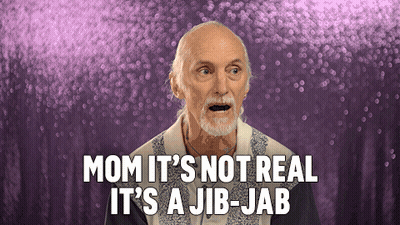 Older Man With Beard Says Mom It's Not Real It's A Jib-Jabb GIF