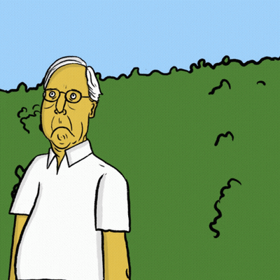 Older Man With Glasses In Grassy Field GIF