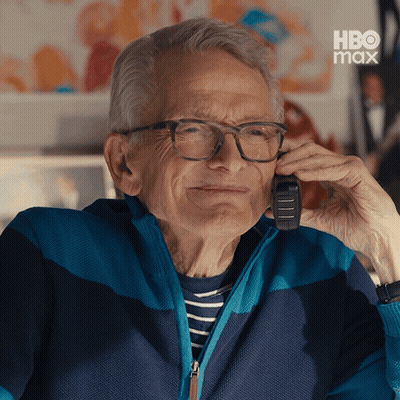 Older Man With Glasses Talking On Cell Phone HBO Max GIF
