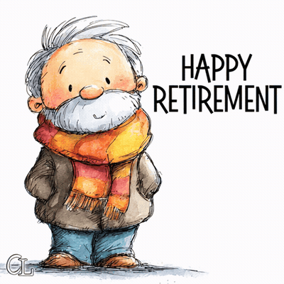 Older Man With Scarf Happy Retirement GIF