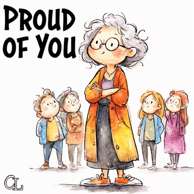 Older Woman And Children Proud Of You GIF