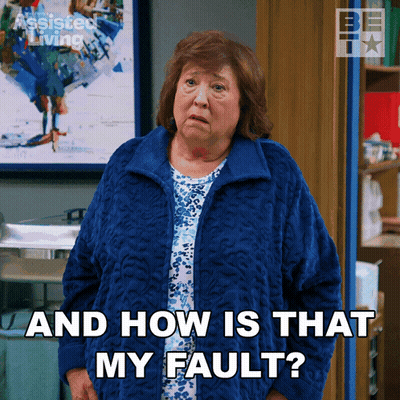 Older Woman Blue Robe How Is That My Fault GIF