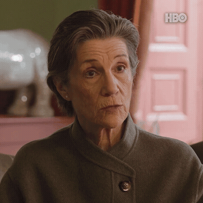 Older Woman Close Up With HBO GIF